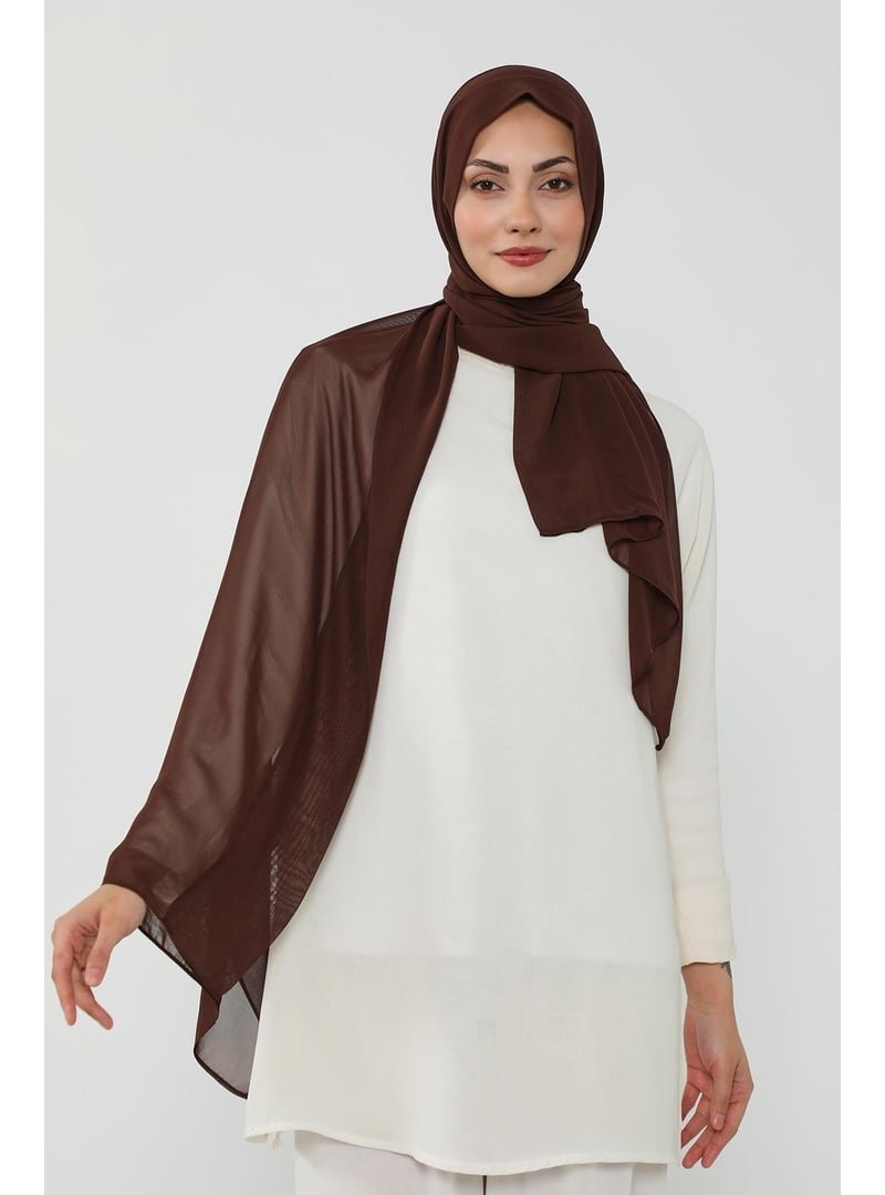 Aisha`s Design Kahverengi Penye İç Boneli Pratik Şifon Şal,ps