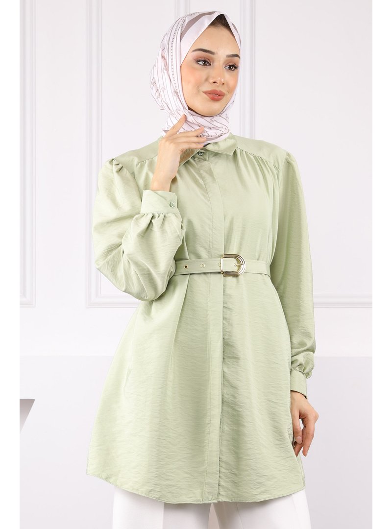 İmaj Butik Mint Kemerli Modal Tunik