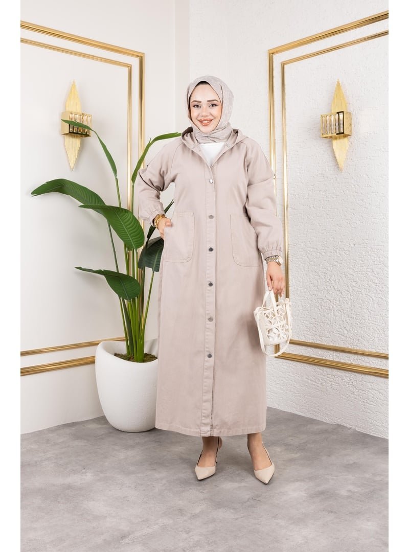 Harmatime butik Düğmeli Cepli Gabardin Kap