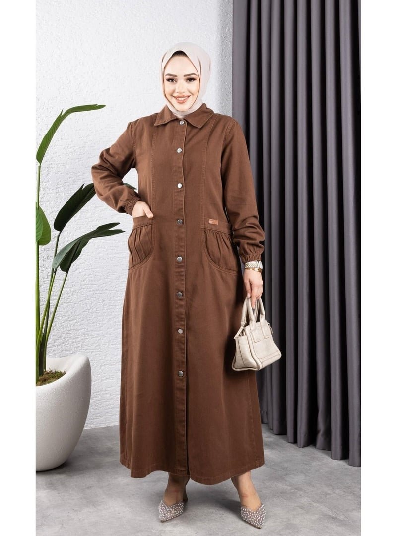 Harmatime butik Düğmeli Torba Cepli Gabardin Kap