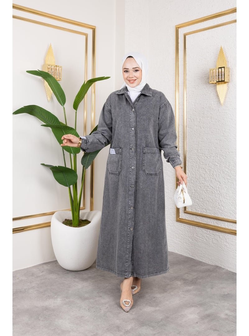 Harmatime butik Düğmeli Uzun Kot Kap