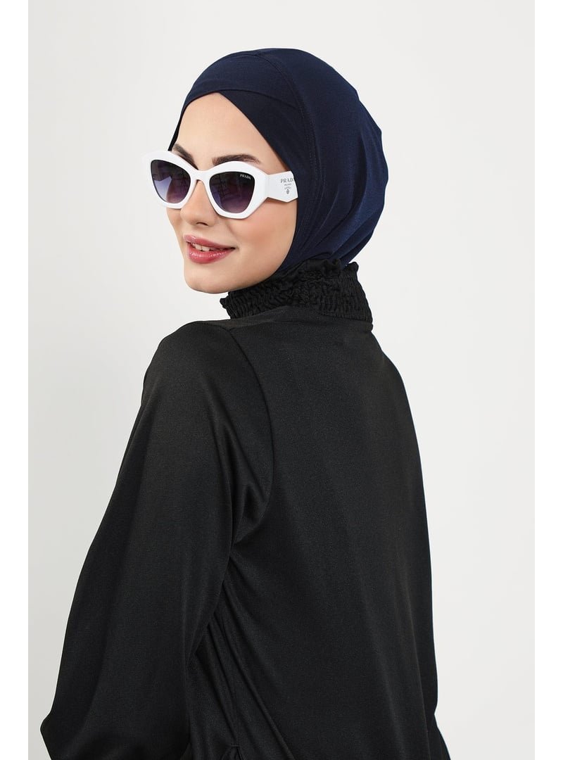 Aisha`s Design 4sn Lacivert Önü Çapraz Ninja (deniz,havuz) Yüzücü Bonesi,tb