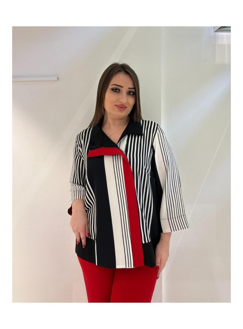 De White`s Kırmızı Büyük Beden Li Ceketli Pantolonlu Takım