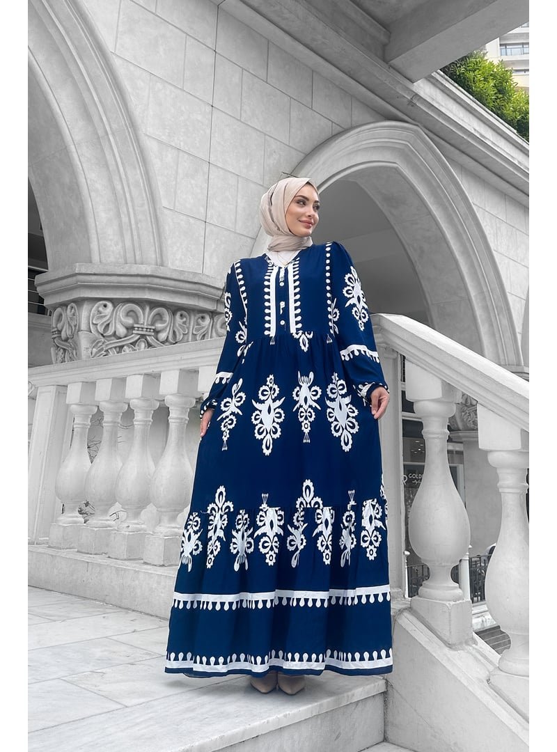 Liz Butik Lacivert Viyona Elbise