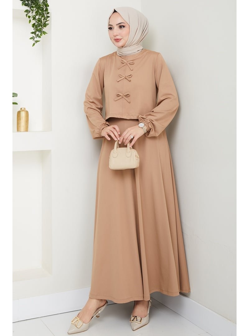InStyle Etekli Fiyonk Detaylı Bej Takım