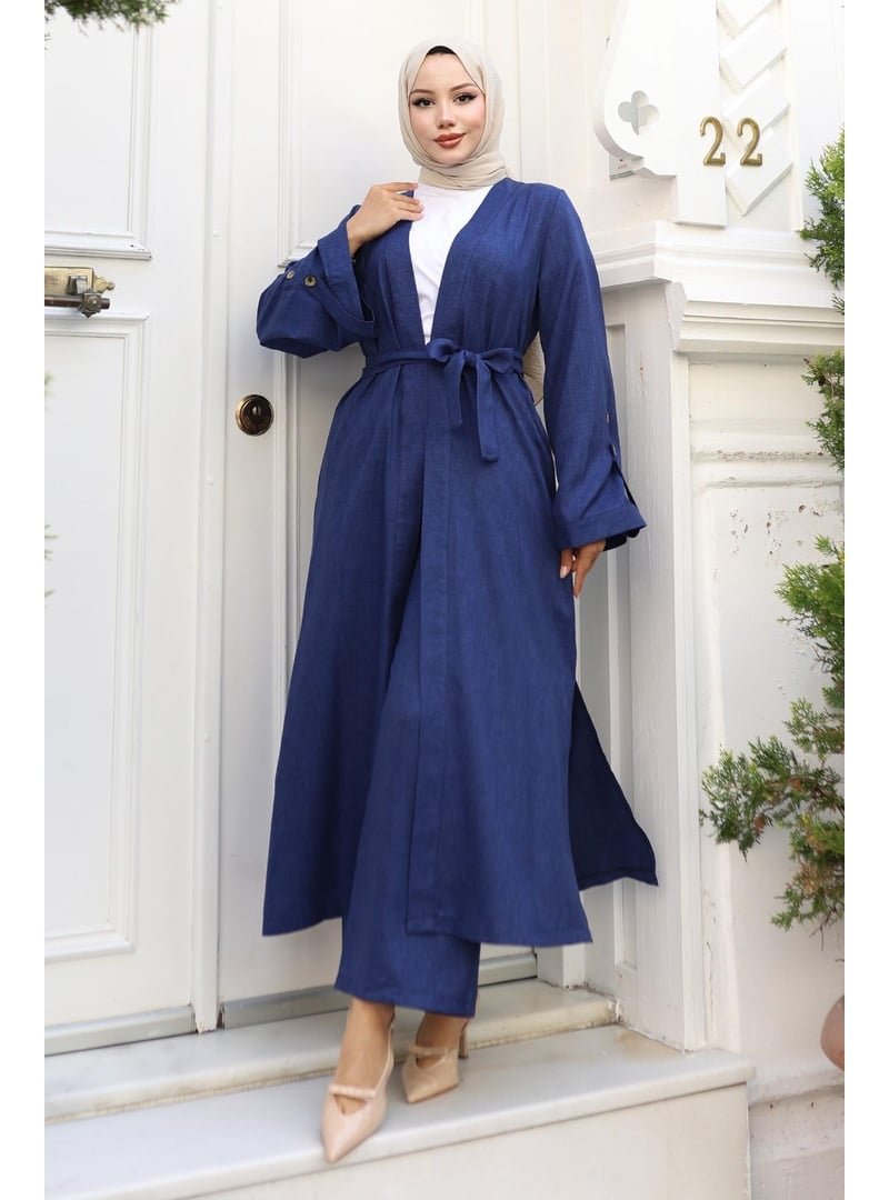 MISSVALLE İndigo Apolet Detaylı Kimono Takım