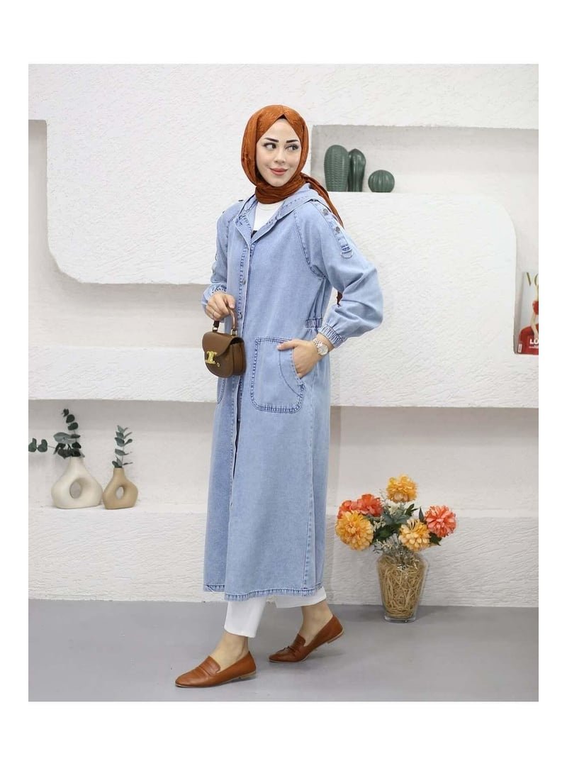 Harmatime butik Cepli Düğmeli Denim Kot Kap