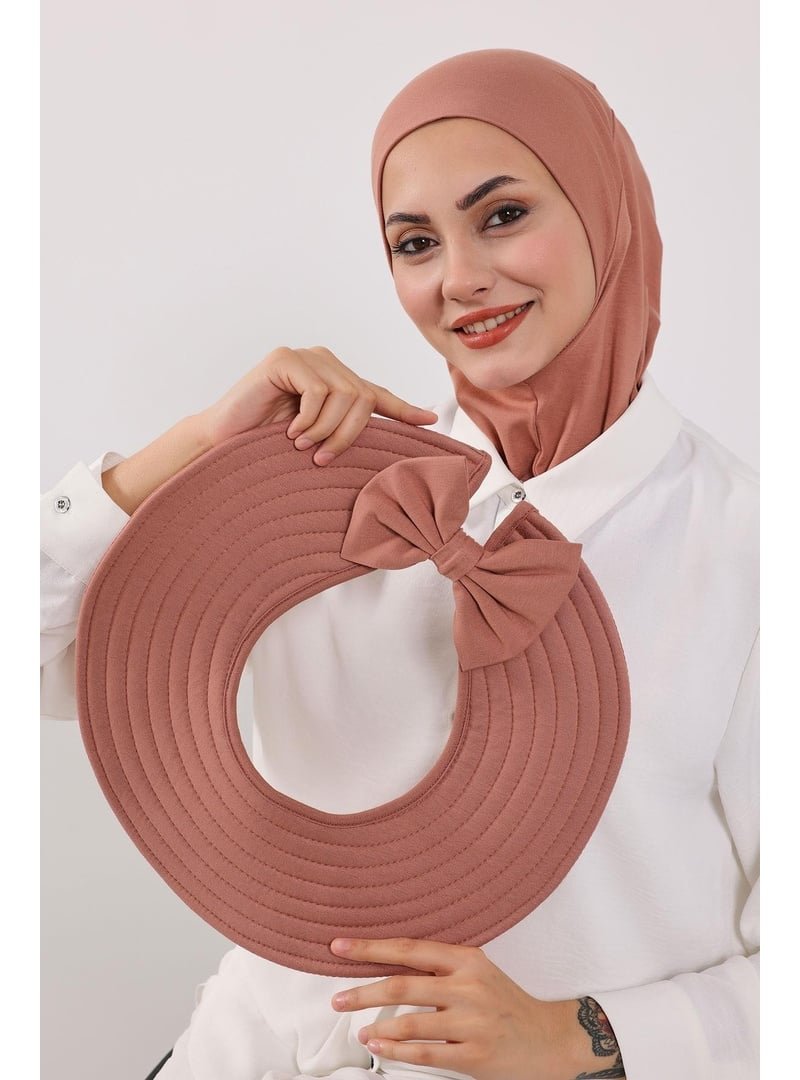 Aisha`s Design Kapiçino Türban Üzeri Penye Pratik Tak Çık Fiyonklu Şapka,sp 4,sp