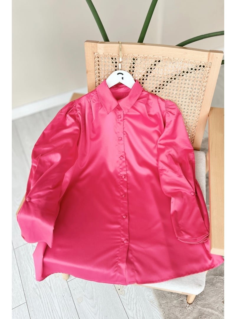 GİZCE Linne Pembe Saten Tunik
