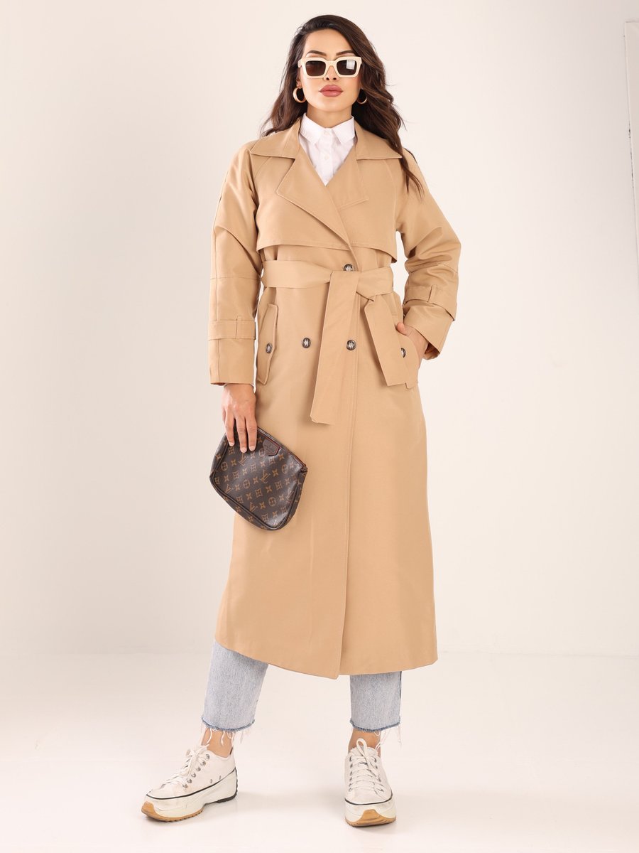 Sahra Afra Camel Sprıng Kadın Oversize Trençkot