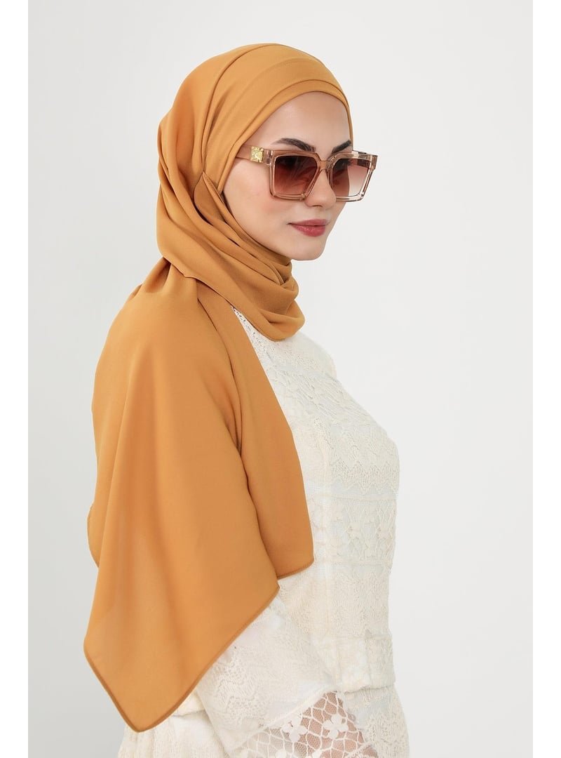 Aisha`s Design Hardal Önü Pileli Tasarım Krep Pratik Şal,ps