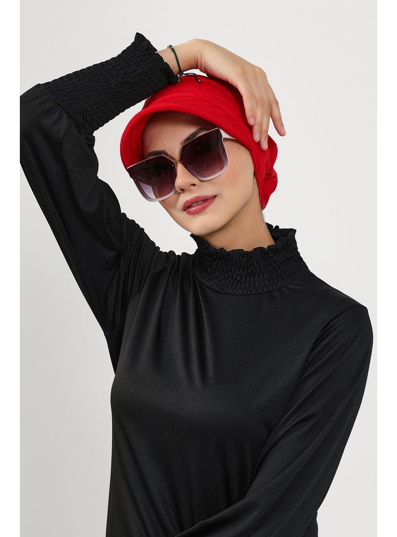 Aisha`s Design 73sn Kırmızı Siperlikli (deniz,havuz) Yüzücü Bonesi,b