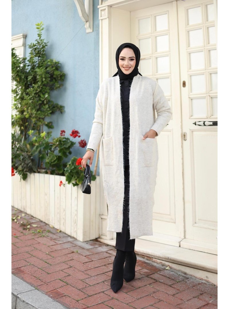Harmatime butik Uzun Cepli Triko Hırka
