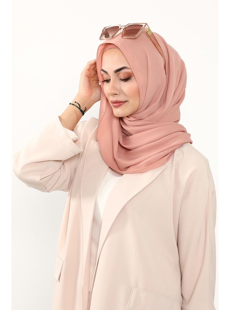 Aisha`s Design Kapiçino Krep Şal & Penye Bone İkili Takım,ps