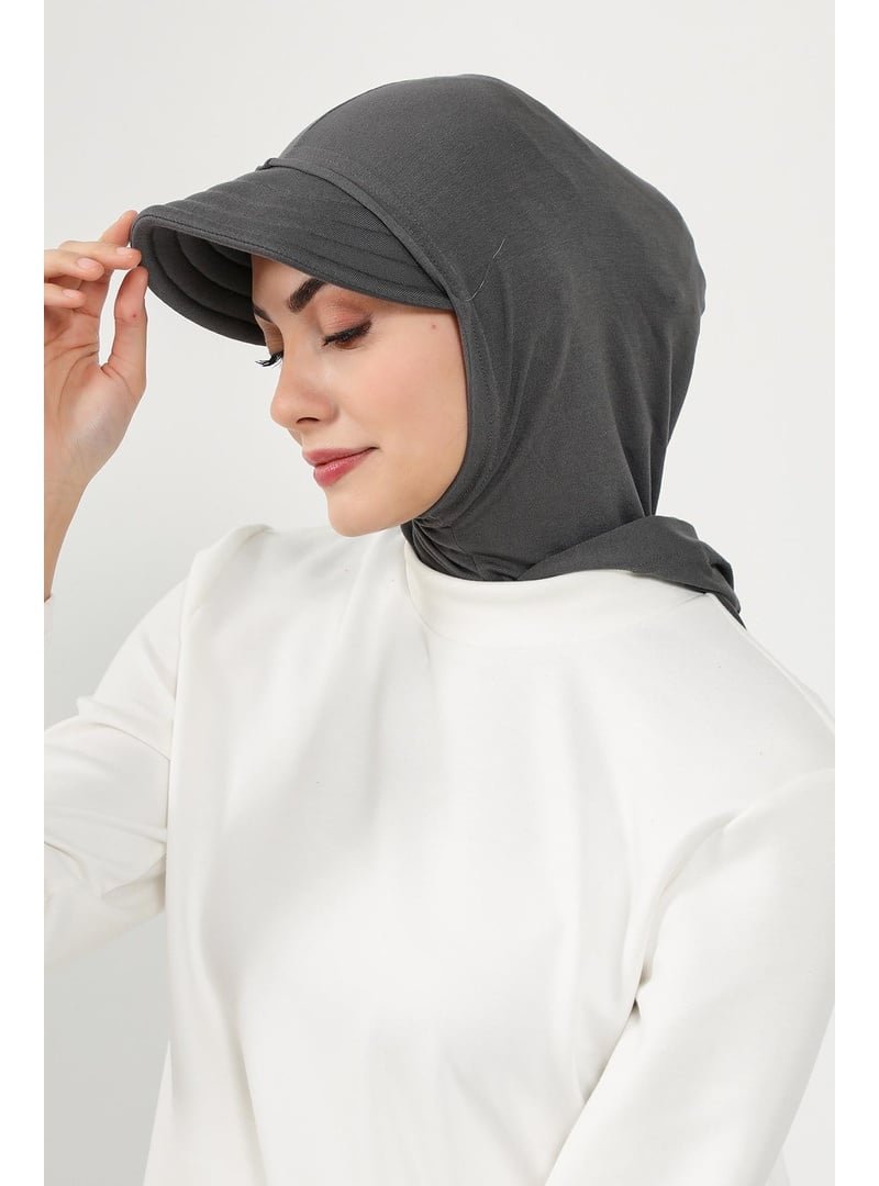 Aisha`s Design 88p Antrasit Siperlik Ve Kapatıcı Özellikli Penye Hazır Bone,b