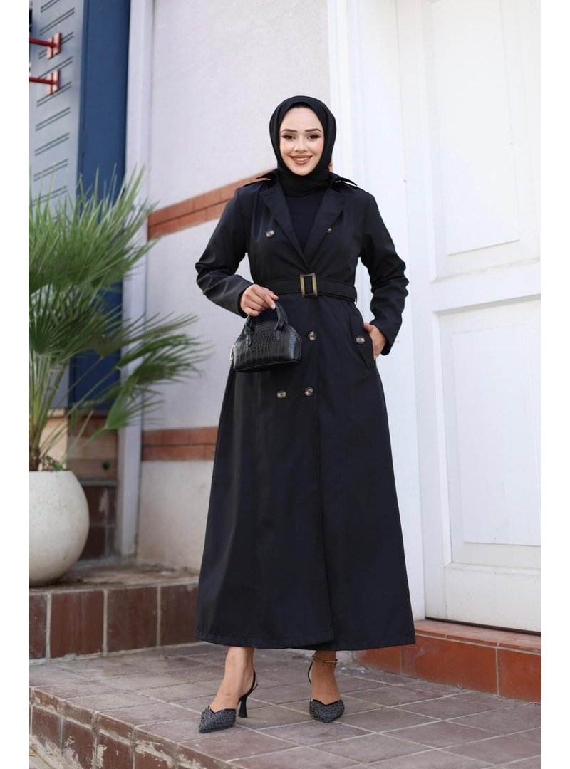 Harmatime butik Düğmeli Kemerli Trençkot