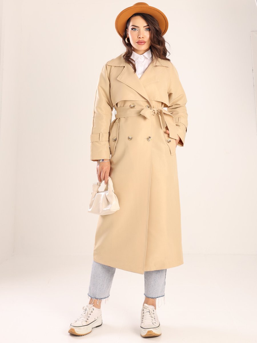 Sahra Afra Bej Sprıng Kadın Oversize Trençkot