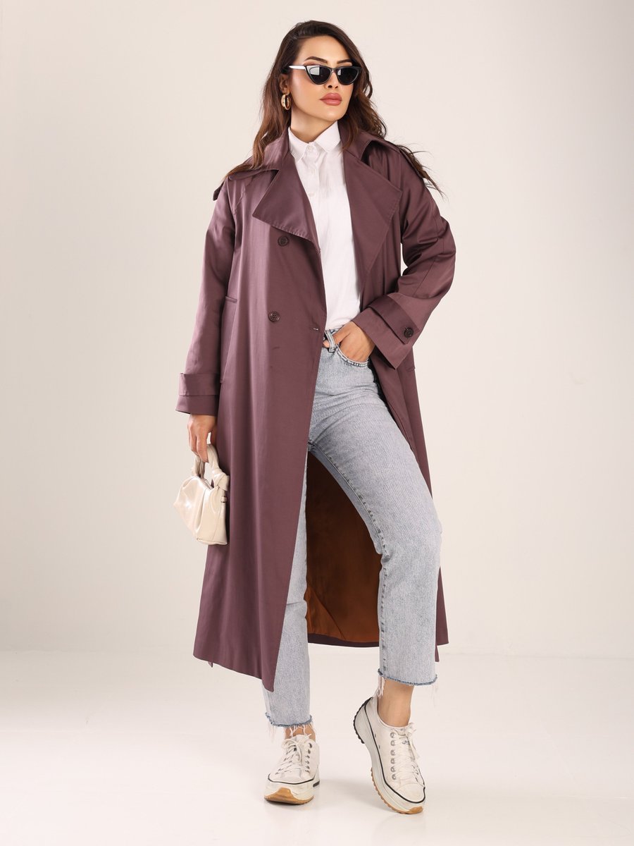 Sahra Afra Mürdüm Creed Kadın Oversize Trençkot