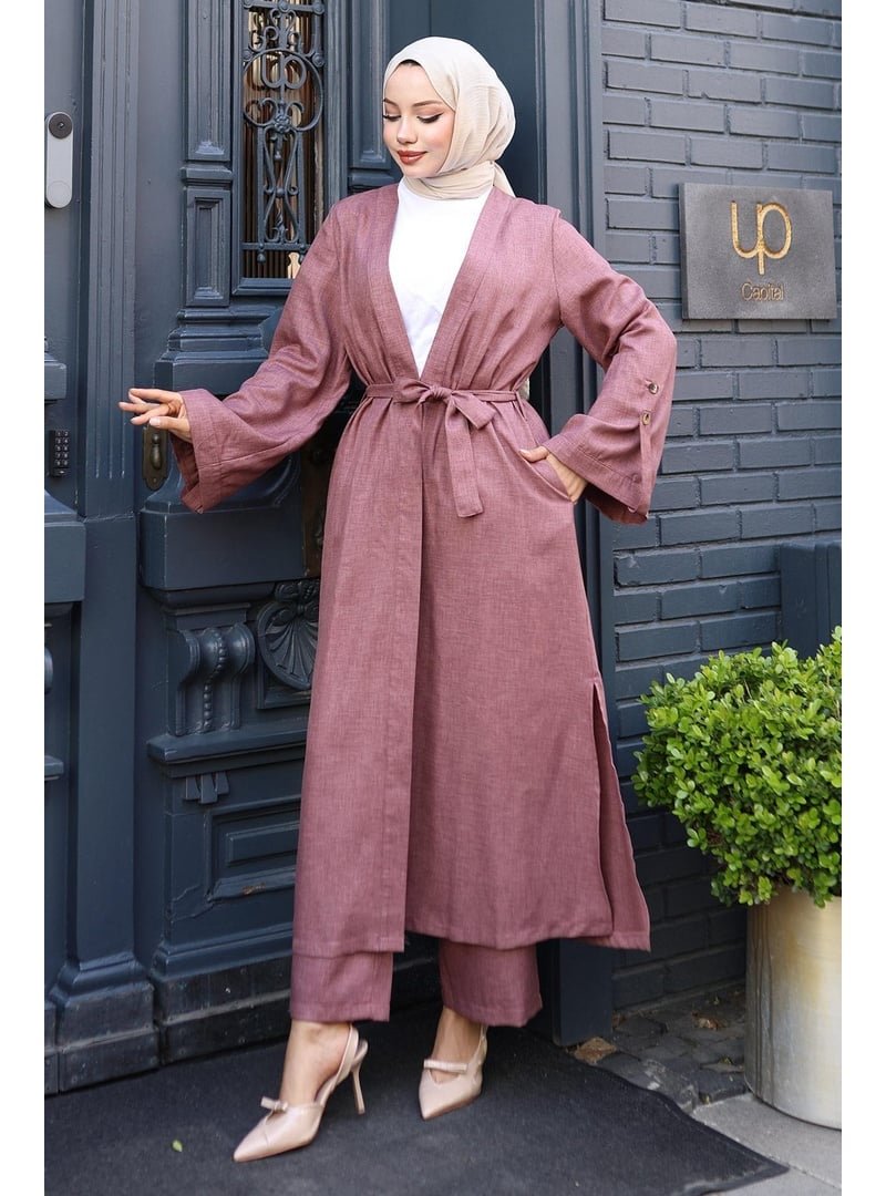 MISSVALLE Gül Kurusu Apolet Detaylı Kimono Takım