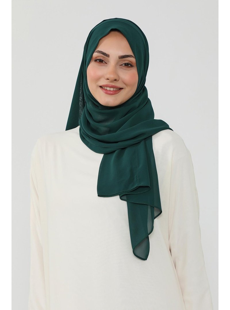 Aisha`s Design Koyu Yeşil Penye İç Boneli Pratik Şifon Şal,ps