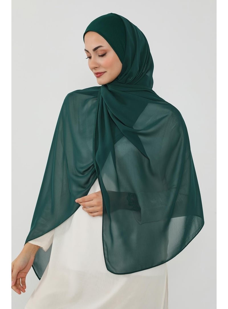 Aisha`s Design Koyu Yeşil Penye İç Boneli Pratik Şifon Şal,ps