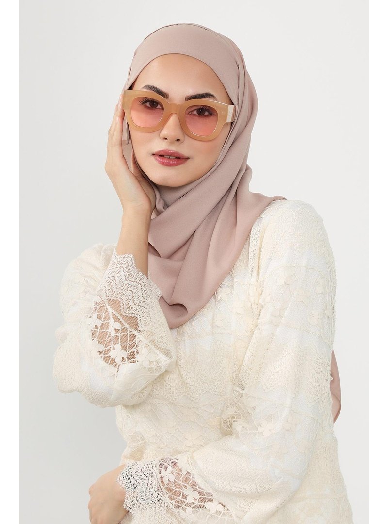 Aisha`s Design Açık Vizon Pratik Krep Şal,ps