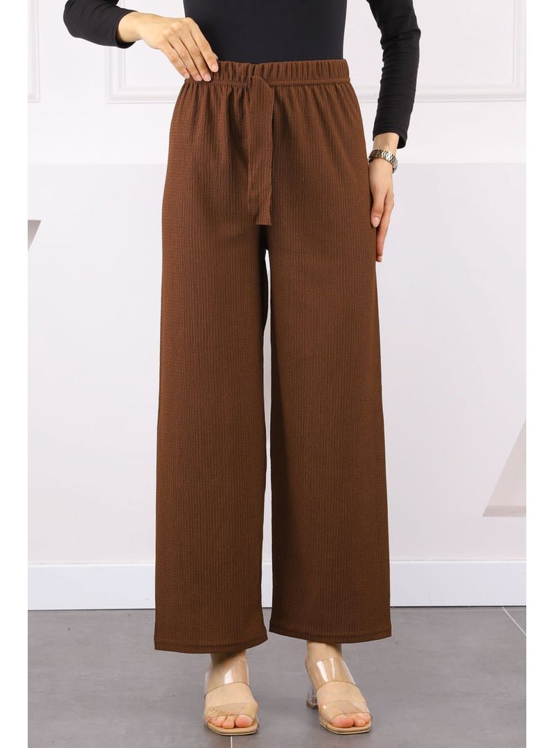 İmaj Butik Kahverengi Bürümcük Bol Paça Pantolon