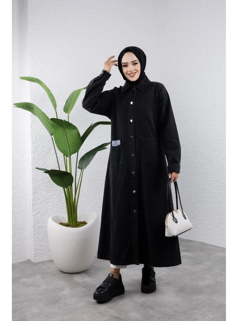Harmatime butik Düğmeli Uzun Kot Kap