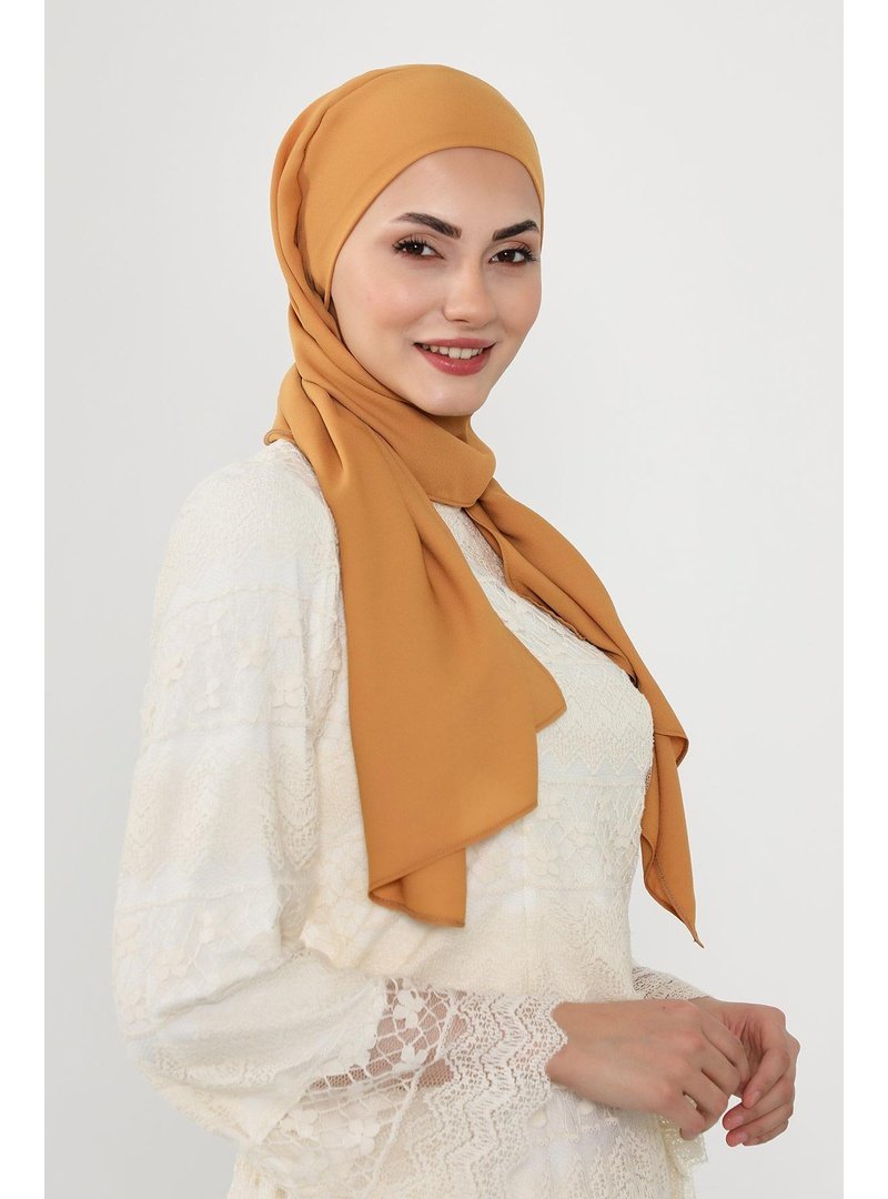 Aisha`s Design Hardal Pratik Krep Şal,ps