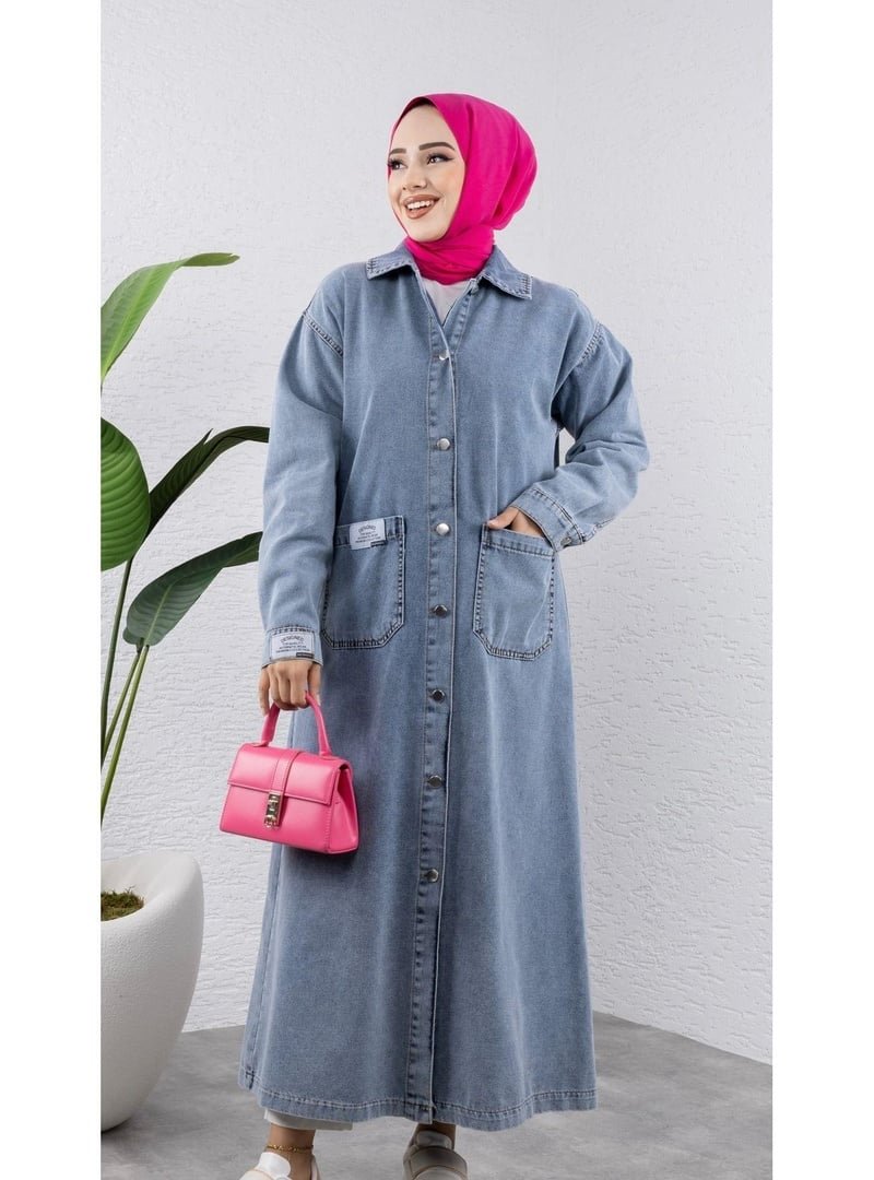 Harmatime butik Düğmeli Uzun Kot Kap