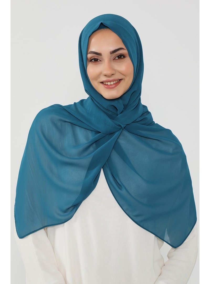 Aisha`s Design Petrol Penye İç Boneli Pratik Şifon Şal,ps