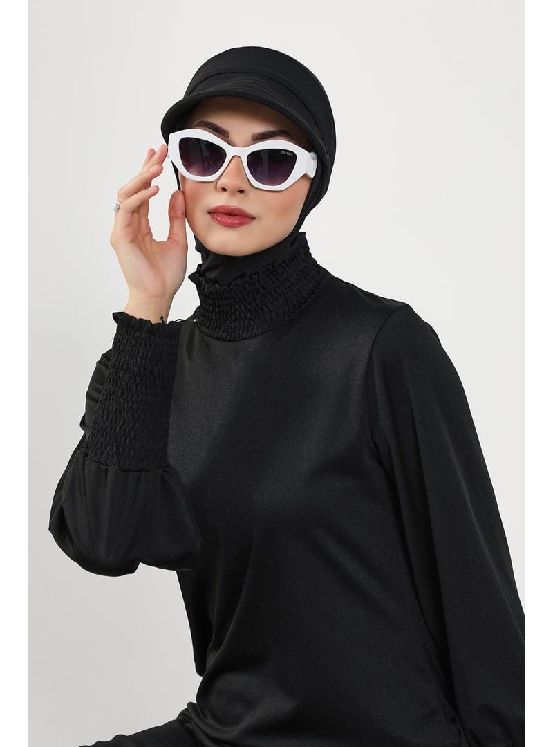 Aisha`s Design 82sn Siyah Çıkarılabilir Siperlikli (deniz,havuz) Yüzücü Bonesi,b