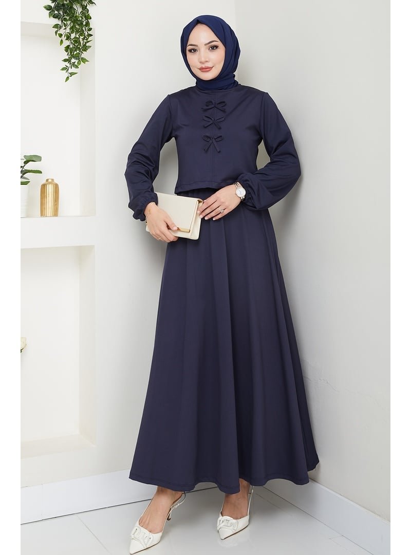 InStyle Etekli Fiyonk Detaylı Lacivert Takım