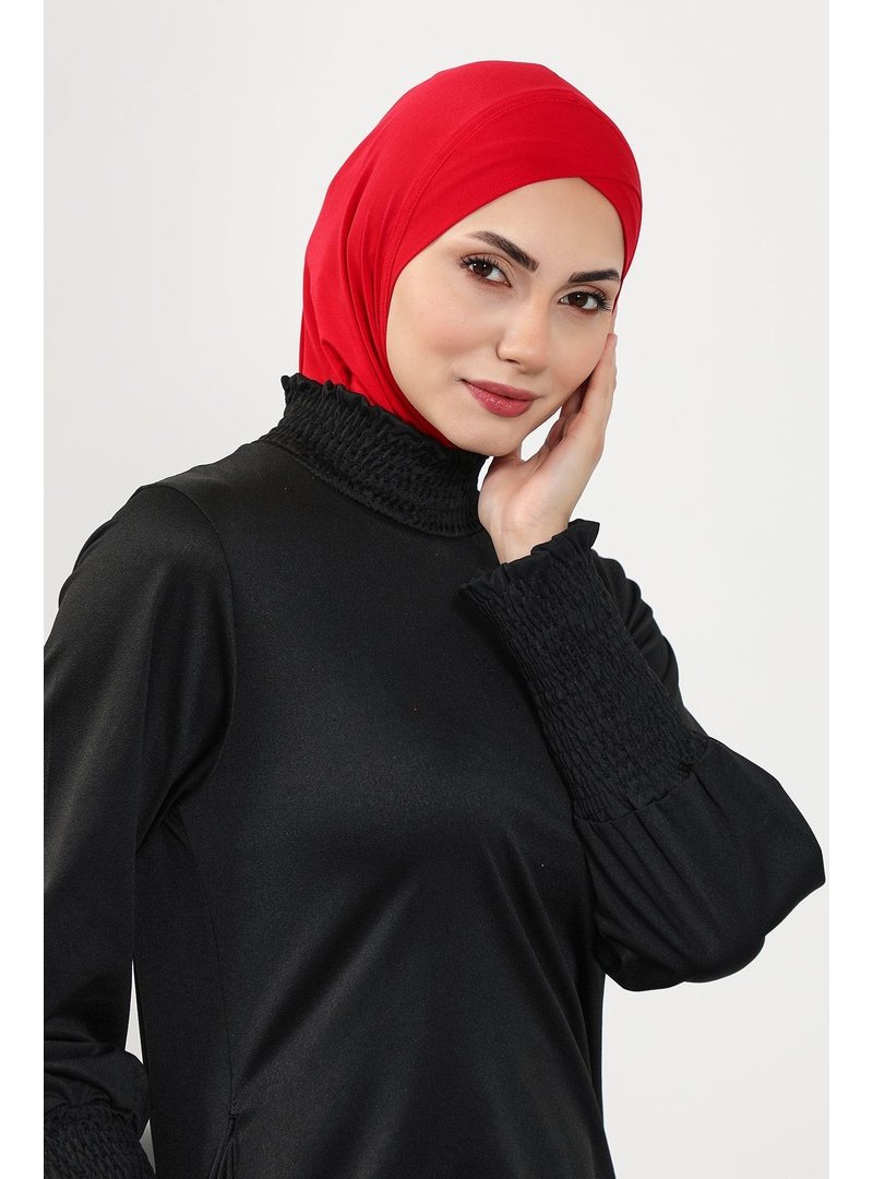 Aisha`s Design 4sn Kırmızı Önü Çapraz Ninja (deniz,havuz) Yüzücü Bonesi,tb