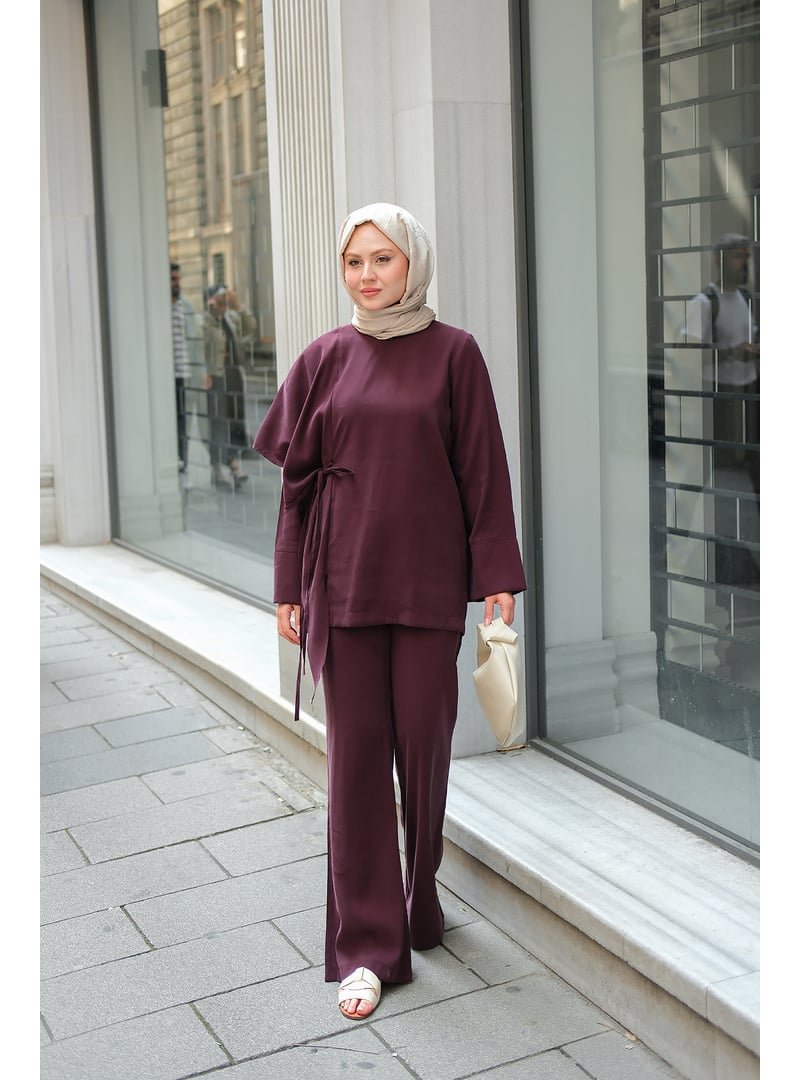 Locco Moda Bordo Pelerinli Modal Takım
