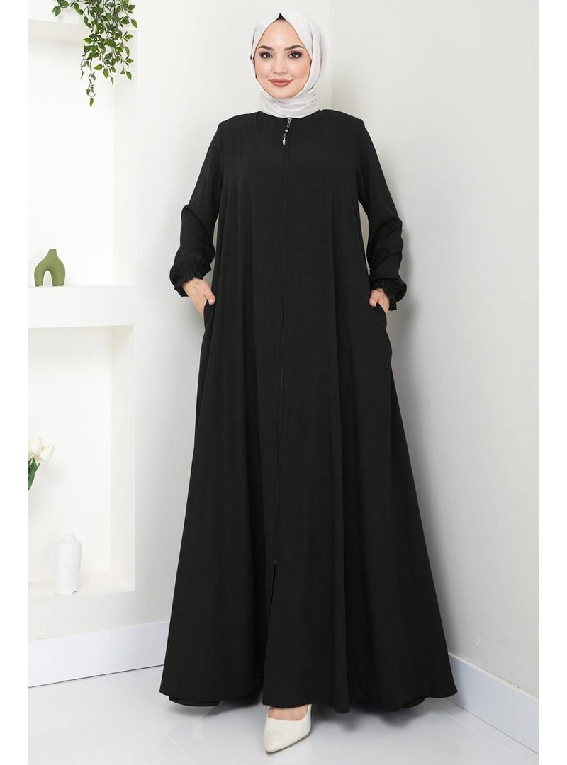 Hafsa Mina Siyah Büyük Beden Mevlana Ferace