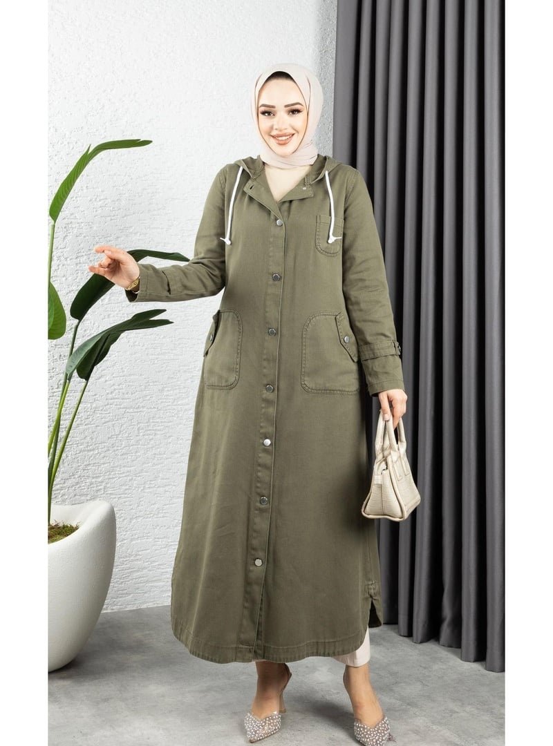 Harmatime butik Düğmeli Cepli Gabardin Kap