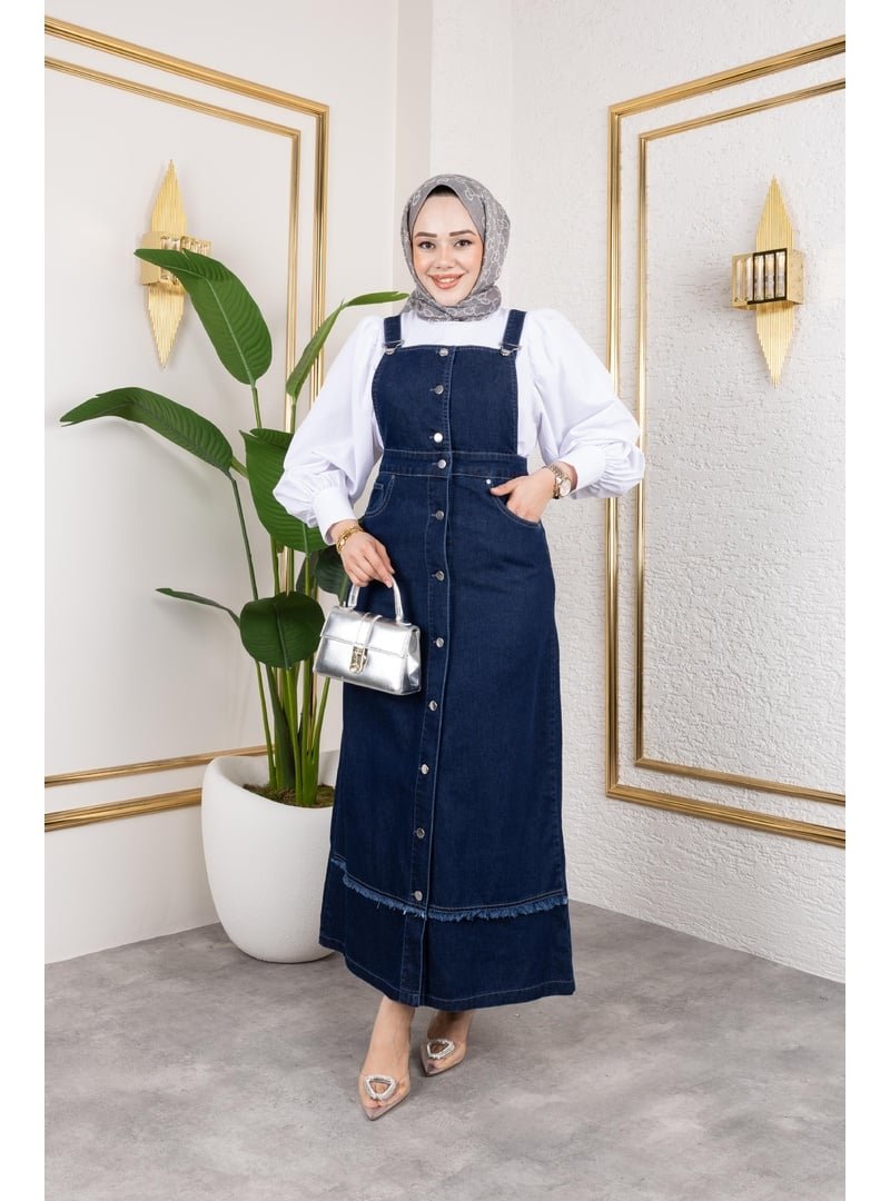 Harmatime butik Püskül Detaylı Denim Salopet