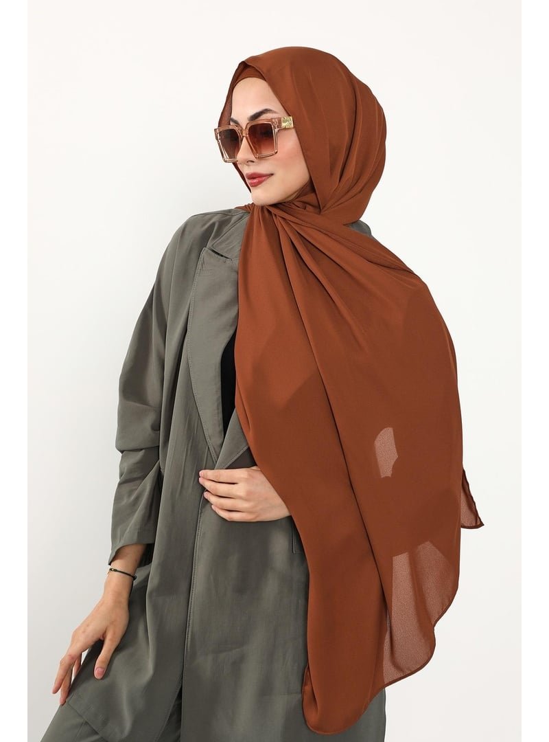 Aisha`s Design Kiremit Krep Şal & Penye Bone İkili Takım,ps