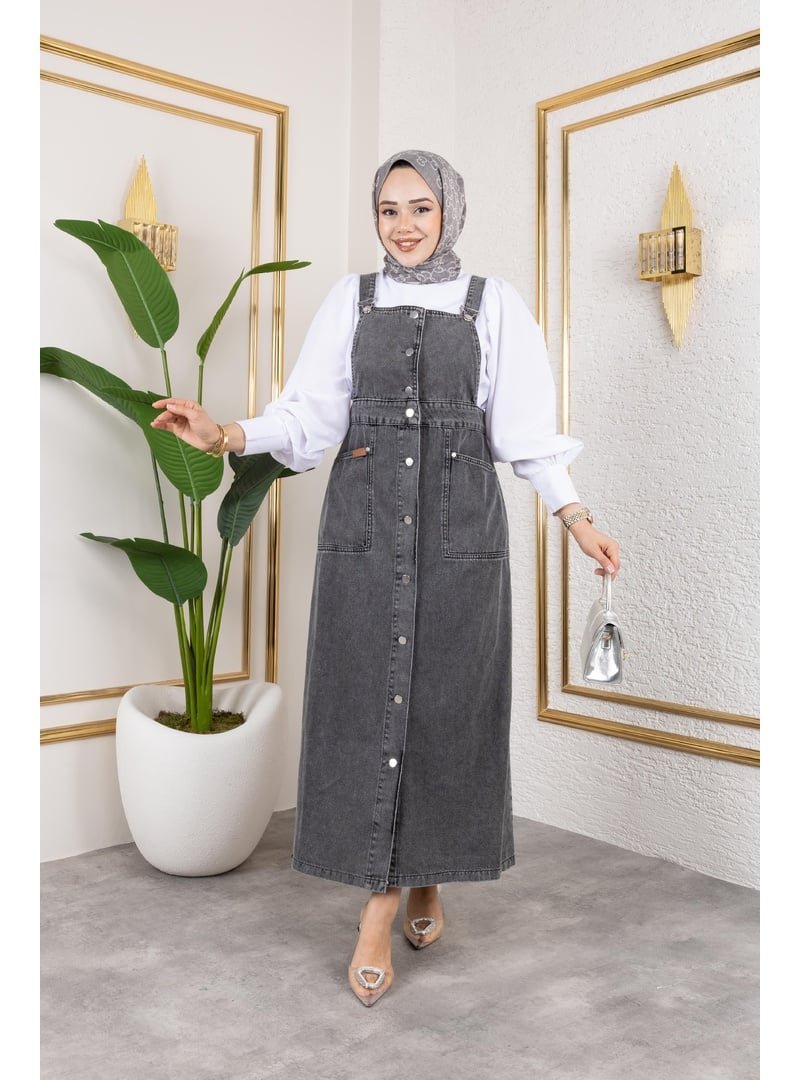 Harmatime butik Askılı Denim Salopet