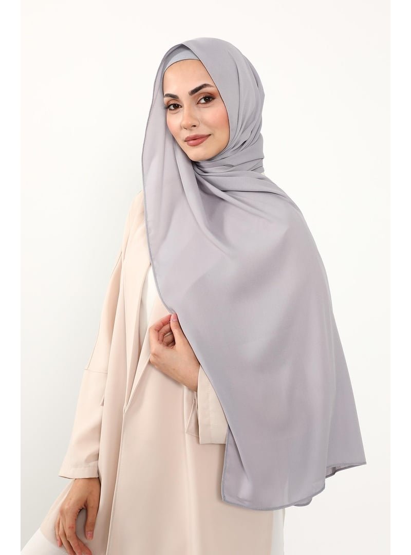 Aisha`s Design Gri Krep Şal & Penye Bone İkili Takım,ps