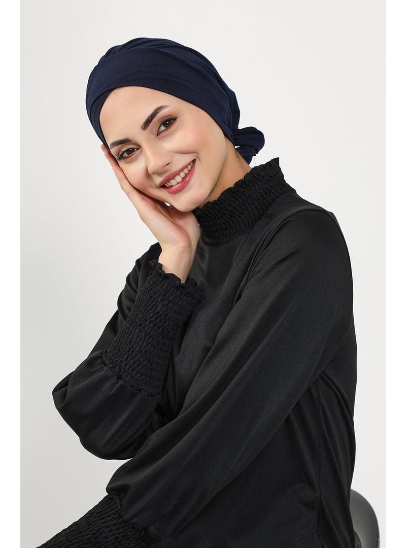 Aisha`s Design 31sn Lacivert Kuşaklı (deniz,havuz) Yüzücü Bonesi,b