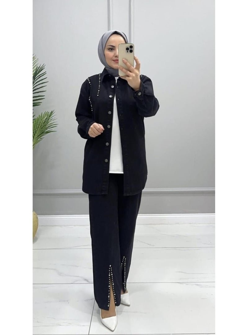 Harmatime butik Ceket Pantolon İkili Kot Takım