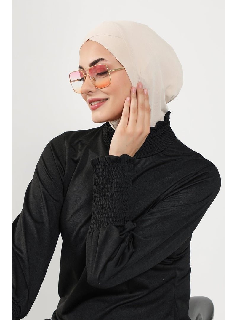 Aisha`s Design 4sn Bej Önü Çapraz Ninja (deniz,havuz) Yüzücü Bonesi,tb