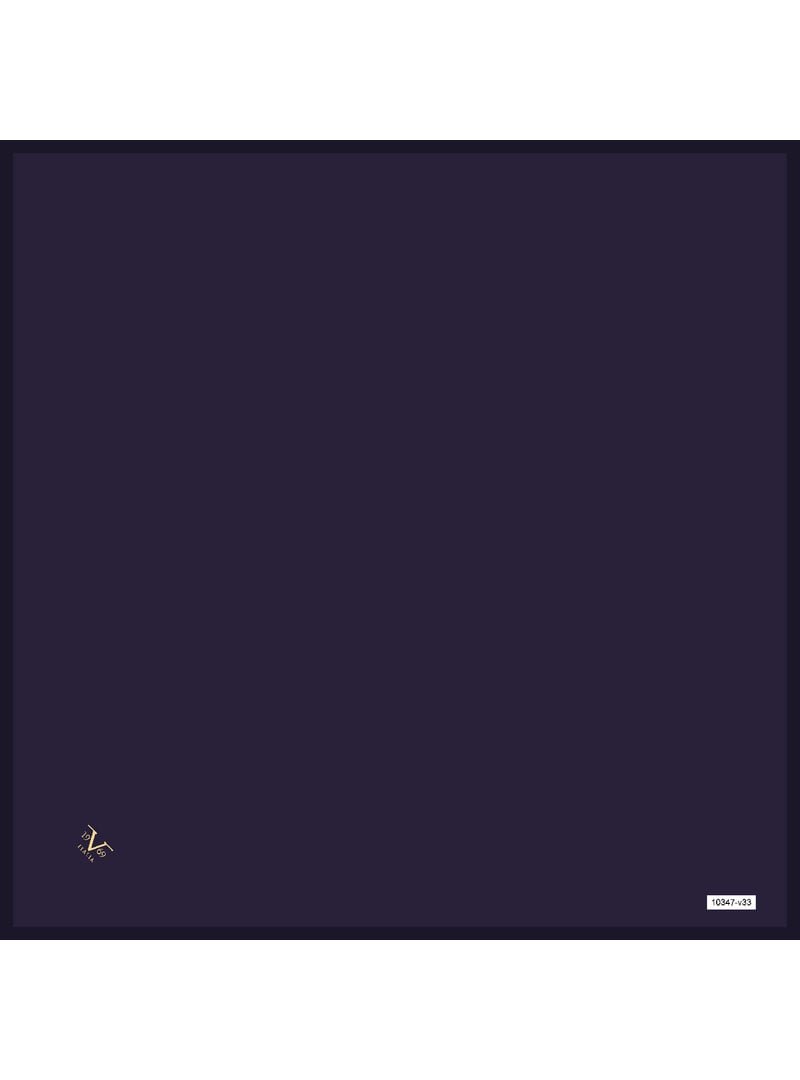 19v69 ITALIA Mor Düz Renk Black Seri Twill Eşarp Askısı İle Birlikte 90x90 Cm K.