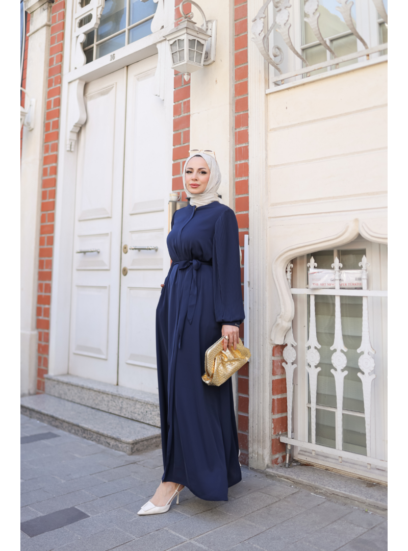 Kadeem Giyim Lacivert Aslım Abaya