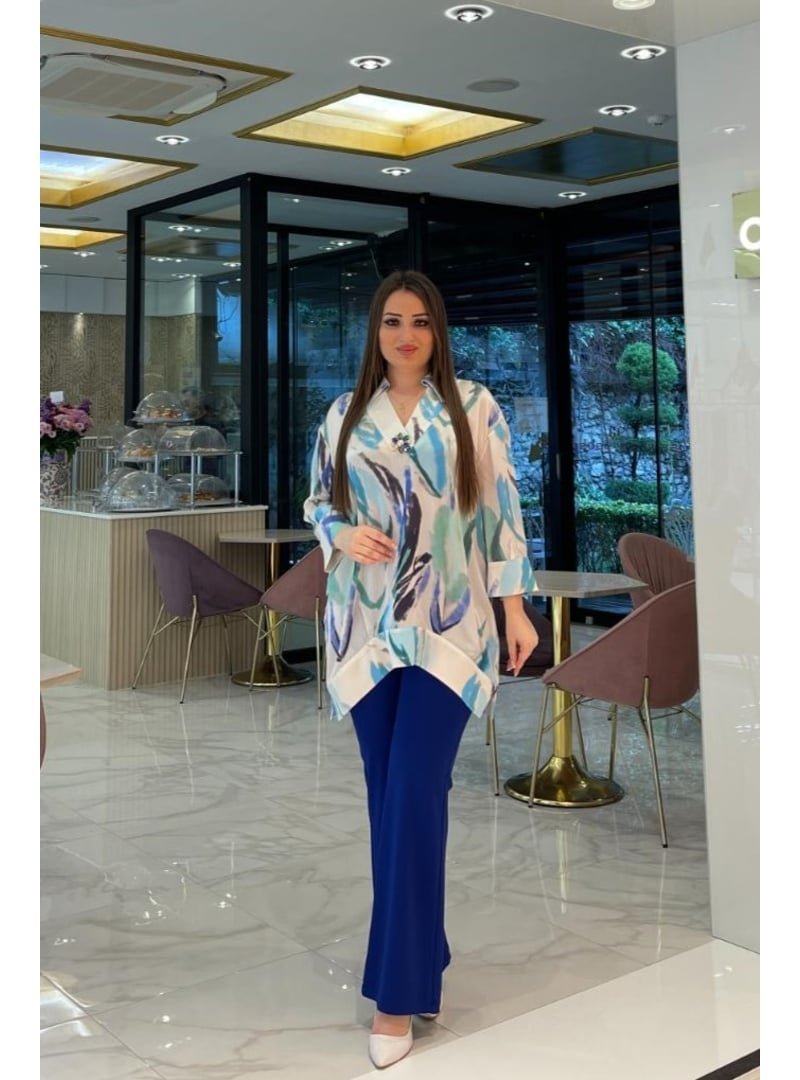De White`s Büyük Beden Beli Lastk Detaylı Ve Çift Cepli Pantolon Saks