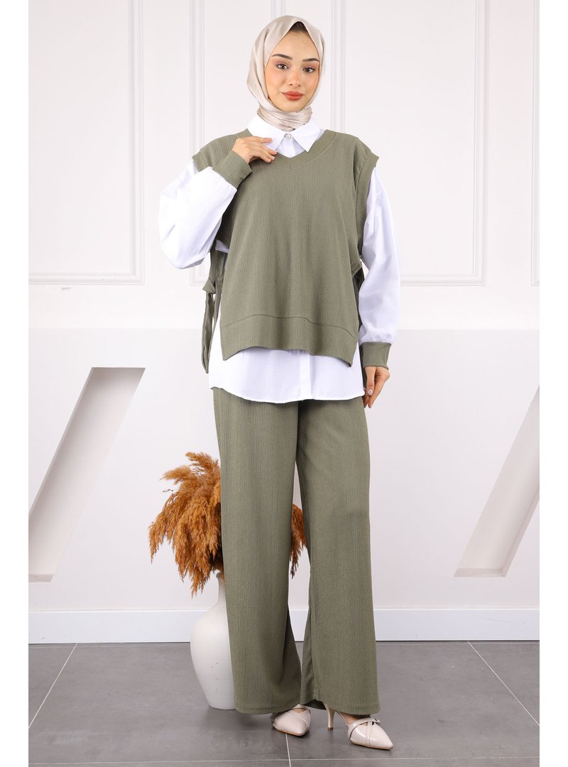 İmaj Butik Haki 3'lü Kombin Takım
