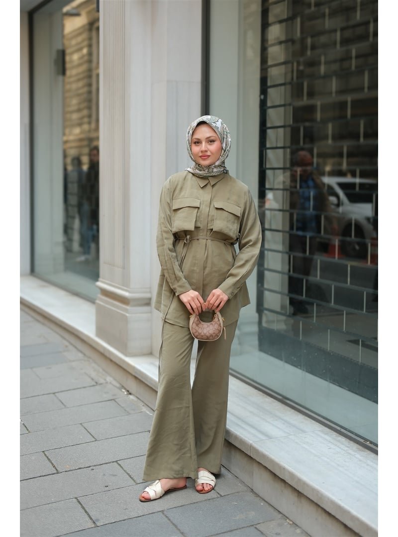 Locco Moda Detaylı Armani Modal Takım Küf Yeşil