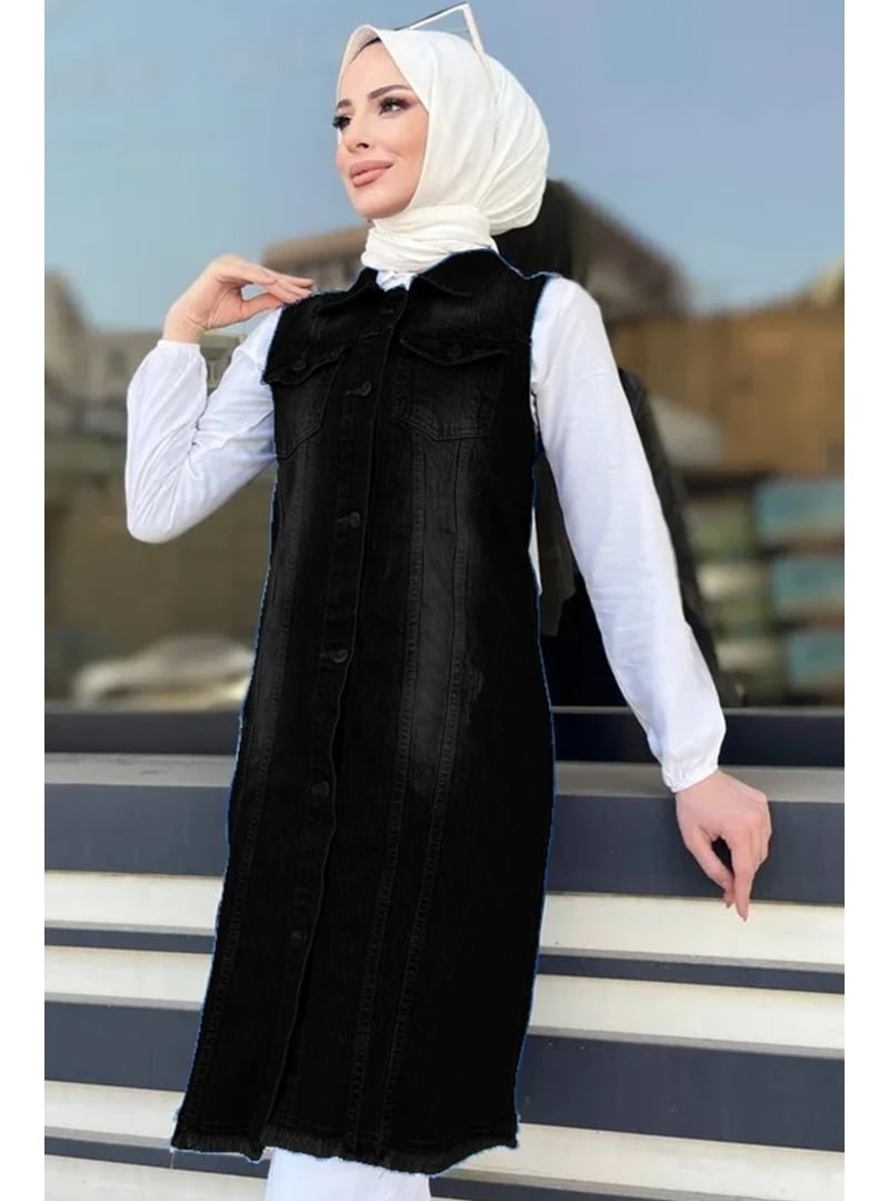 Bestenur Antrasit Nesa Püsküllü Kot Yelek